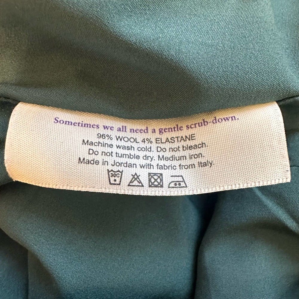 M.M. LAFLEUR Green Pencil Washable Wool Skirt sz 14 - Picture 5 of 6
